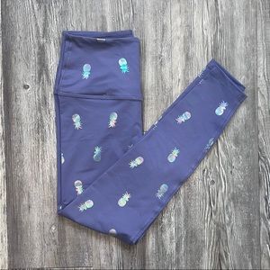 Beyond Yoga Purple Pineapple Metallic Leggings
